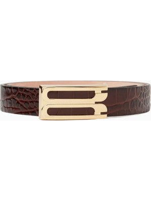 Victoria Beckham Regular Frame Timsah Desenli Deri Kemer