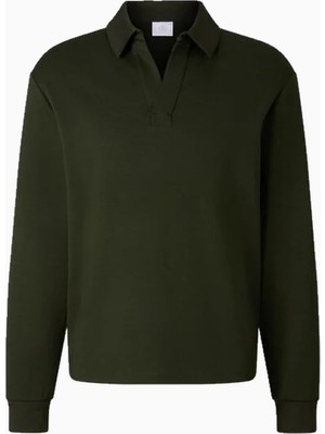 Bogner Lionel Lüks Spor Stil Erkek Haki Polo Sweatshirt