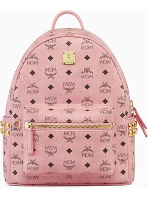 Mcm Small Stark Lüks Pudra Pembe Stud Detaylı Sırt Çantası