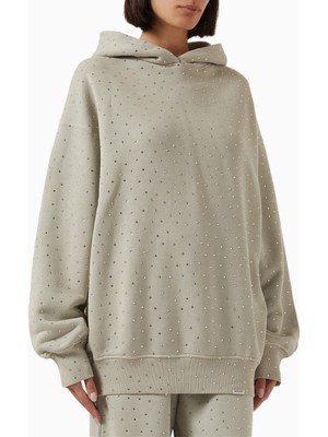 Represent Spark Oversize Hoodie, Acid Wash Pamuk ve Hotfix Kristal Detaylı, Şık ve Spor