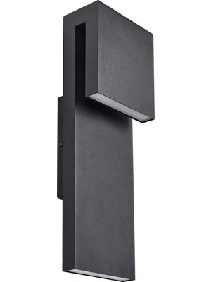 Beliani Siyah Minimal LED Dış Mekan Duvar Lambası, IP44 Korumalı ve Modern Tasarım