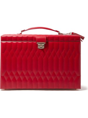 Wolf Caroline Extra Large Deri Takı Kutusu 43 Bölmeli Seyahat Çantalı 42X28X38 cm
