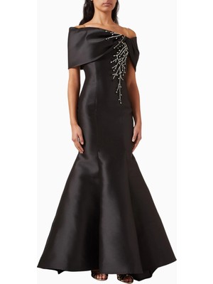 Ac By Aanchal Chanda Crystal-Embellished Gown Kristal Işlemeli Balık Form Maxi Kadın Elbise