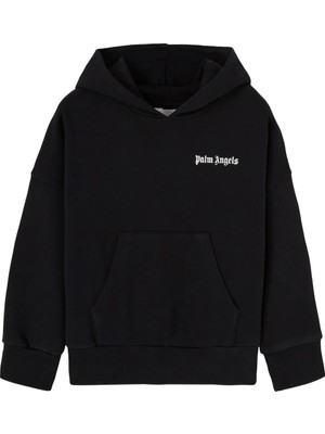Palm Angels Çocuklar Için Klasik Logolu Kapüşonlu Sweatshirt