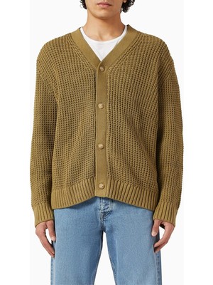 Selected Homme Yeşil Pamuklu Rahat Kesim Hırka, Minimalist ve Modern Erkek Stili