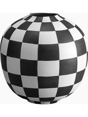 L'objet Large Damier Porselen Vazo