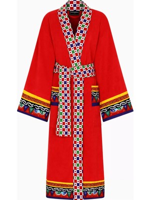 Dolce & Gabbana Casa Unisex Carretto Siciliano Bornoz, Pamuklu, Yumuşak, Şık Kimono Kesim