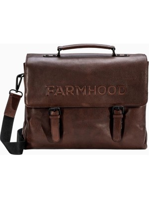 Farmhood Memphis Deri Xxl Evrak Çantası, 3 Bölmeli, 39 Cm, Yüksek Kaliteli Hakiki Deri