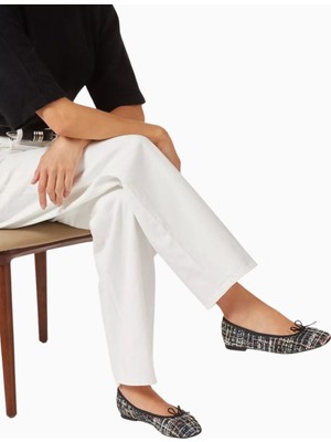 Repetto Cendrillon Ballet Flats, Siyah Tweed, Glitter Dokulu, Fiyonk Detaylı Sofistike, Fransız Zarafeti