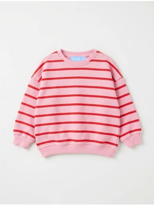 La'ciel Paris Pembe Çizgili Kız Çocuk Sweatshirt