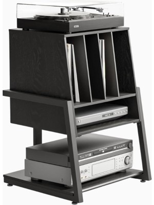 Fitueyes Eyfel Serisi Modern Pikap ve Plak Rafı, 4 Katlı Hifi Depolama