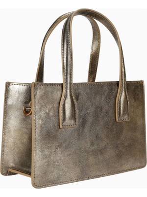 Kurt Geiger Mini Bond Bronz Deri Çanta Ayarlanabilir Askılı ve Taş Detaylı