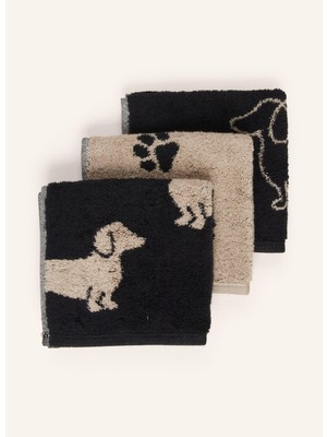 Cawö 3'lü Seft Takımı 30X30 cm %100 Pamuk Frotte Kurutucu Uyumlu Desenli