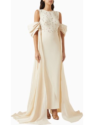 Ac By Aanchal Chanda Embellished Off-Shoulder Maxi Kadın Elbise