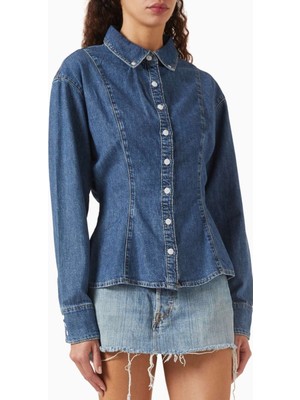 EB Denim Mavi Rose Gömlek - Denim - Klasik & Modern Tasarım, Fitted Silhouette & Düğmeli Ön