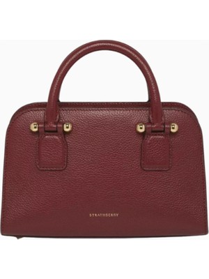 Strathberry Mini Georgia Tote Çanta Burgundy Oxblood, Şık ve Işlevsel
