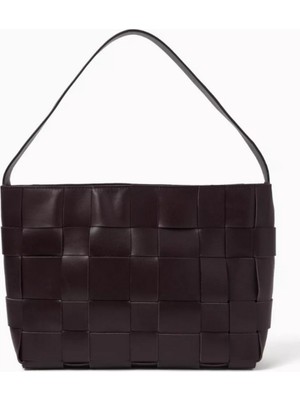 Deri Mini Dokuma Tote Çanta, Minimalist & Lüks Tasarım