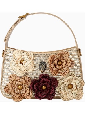 Kurt Geiger Mini Bond Flower El Çantası, Jüt & Polyester Şık Tasarım