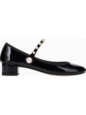 Repetto Rose 30 Mary Jane Pumps, Parlak Deri, Inci Detaylı, 30MM Topuk, Zarif Fransız Tasarımı
