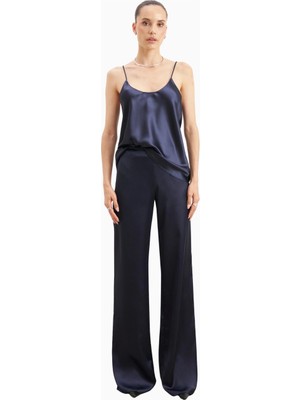 Because Of Alice Formal Satin Straight Leg Trousers Saten Düz Paça Kadın Pantolon