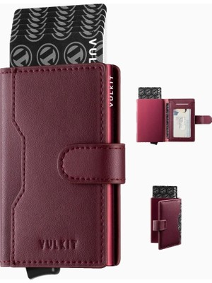 Vulkit Rfıd Alüminyum Deri Pop-Up Unisex Kartlık Cüzdan
