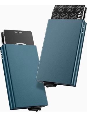 Vulkit Rfıd Nfc Korumalı Metal Çift Kartlı Minimal Erkek Kartlık Cüzdan