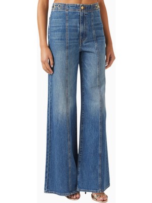 Ulla Johnson Delphine High-Rise Jeans, Lüks Mavi Denim Pantolon