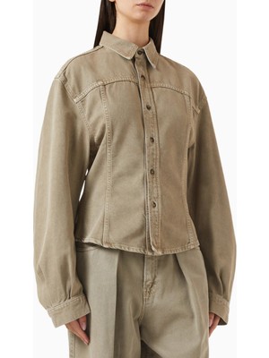 Haikure Lee Soft Shirt, Bej-Organik Pamuklu Modern Kadın Gömlek