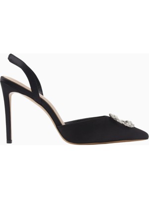 Nass Kyra 100 Kristal Tokalı, Saten Slingback Stiletto