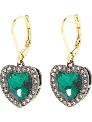 Kurt Geiger Crystal Heart Earrings, Altın Kaplama Kalp Küpe