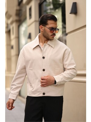 Yusk Oversize Rahat Mevsimlik Kaşe Ceket