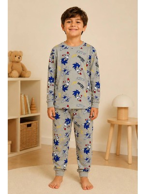 Durukoza %100 Pamuk Erkek Çocuk Pijama Takımı Sonic 4 Mevsim