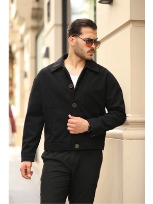 Yusk Oversize Rahat Mevsimlik Kaşe Ceket