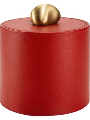Assouline Tall Pebble Trinket Box, Kırmızı Deri Süs Kutusu