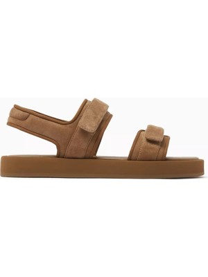 Ayarlanabilir Süet Velcro Sandalet