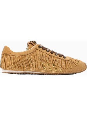 Kurt Geiger Islington Fringe Deri Lüks Tasarım Kadın Sneaker