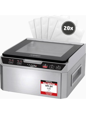 Caso Vacuchef 3l Paslanmaz Çelik Vakum Paketleme Makinesi Güçlü 70 L/dk Pompa
