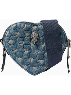Kurt Geiger Kensington Heart Denim Lüks Tasarım Kadın Çapraz Çanta