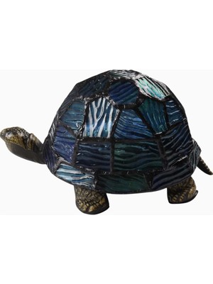 Bieye L30691 El Yapımı Kaplumbağa Tiffany Style Vitray Masa ve Gece Lambası