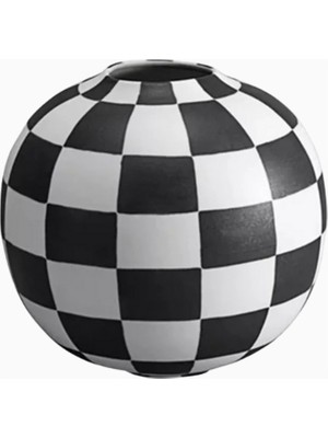 L'objet Small Damier Porselen Vazo
