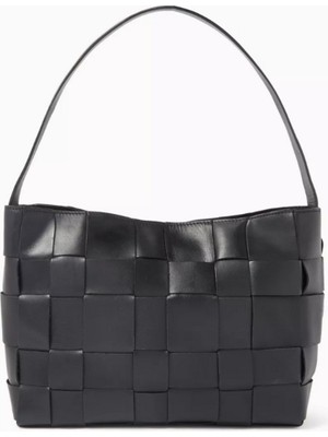 Dokuma Deri Mini Tote Çanta, Modern & Feminen Tasarım