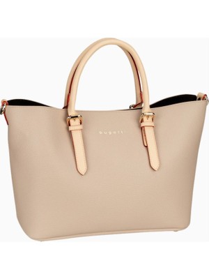 Bugatti Ella Shopper M Bag-In-Bag Özellikli Şık ve Fonksiyonel Bej Kadın El Çantası