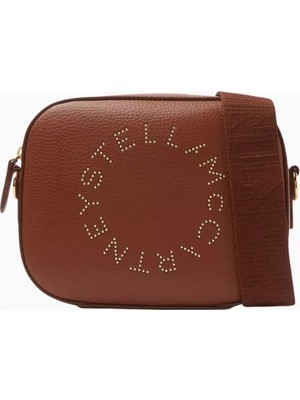 Stella Mccartney Alter Mat Vegan Deri Studded Logo, Mini Kamera Omuz Çantası
