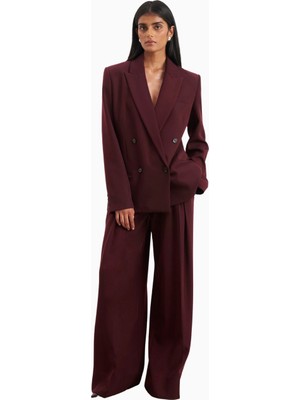 Because Of Alice Dropped Waist Double Breasted Blaze Oversize Kadın Ceket