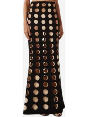 A.w.a.k.e. Mode Layered Holes Detaylı Maksi Etek, Siyah