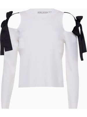 Alice and Olivia Dara Omuz Yırtmaçlı Kazak