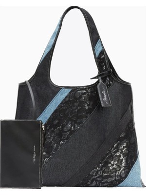 3.1 Phillip Lim Dantel Patchwork Denim Market Lüks Tasarım Kadın Tote Çanta