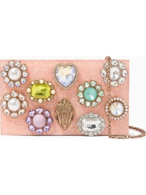 Kurt Geiger Crystal Box Taşlı Lüks Tasarım Kadın Clutch