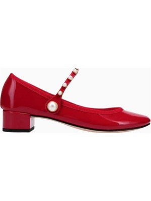 Repetto Rose 30 Mary Jane Pumps, Parlak Deri, Inci Detaylı, 30MM Topuk, Zarif Fransız Tasarımı