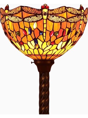 Bieye L30714 Dragonfly Tiffany Style Vitray Torchiere Yer Lambası 67 Inç